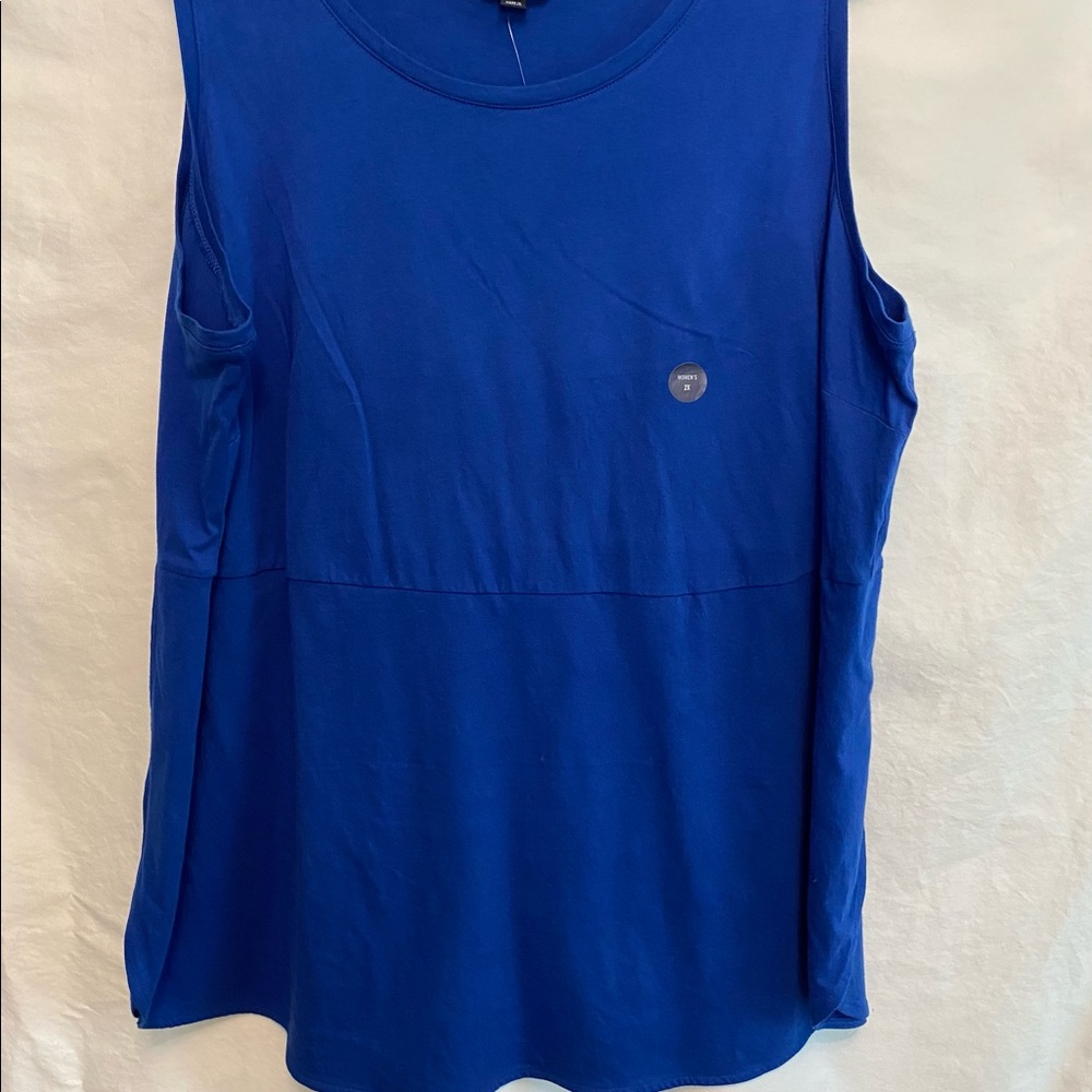 Lands' End Bold Blue Sleeveless Scoop Neck Tank